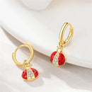 New 925 Silver Color Earrings Butterfly Firefly Ladybird Cactus Chameleon Star Double Hoop Earrings Fashion Party Unique Jewelry