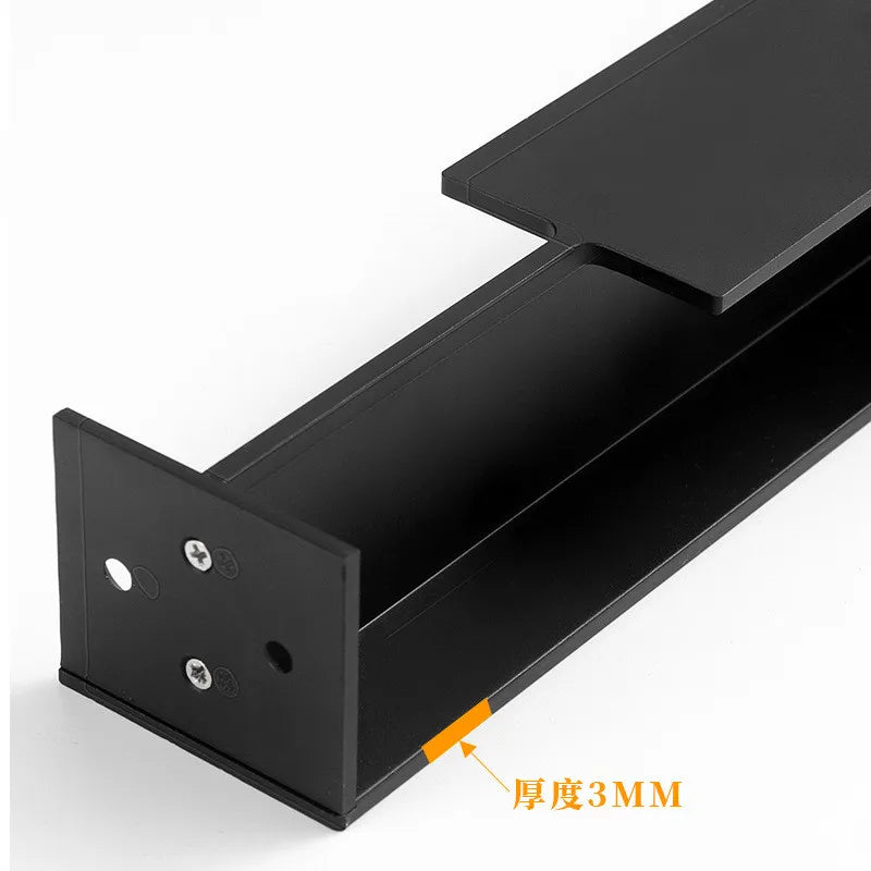 40 / 45MM Pocket Wooden  Sliding Door invisible Embedded Handle Sliding Door Hidden  Black  Aluminum Alloy  Handle