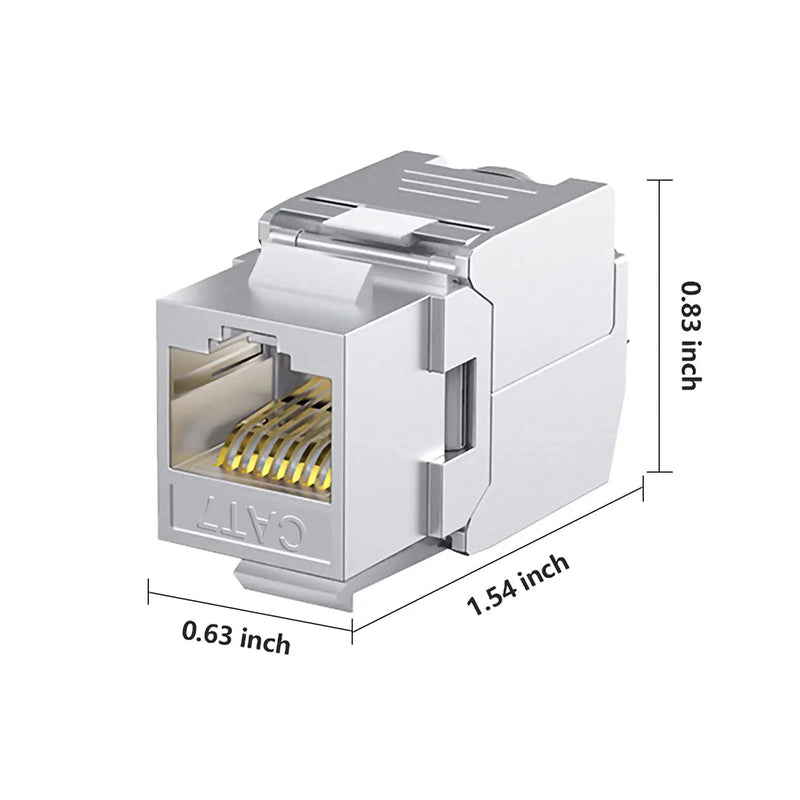 ZoeRax 1pcs RJ45 Shielded cat6A Cat7 Keystone Jack 180 Degree Toolless Zinc-Alloy Housing Keystone Jack