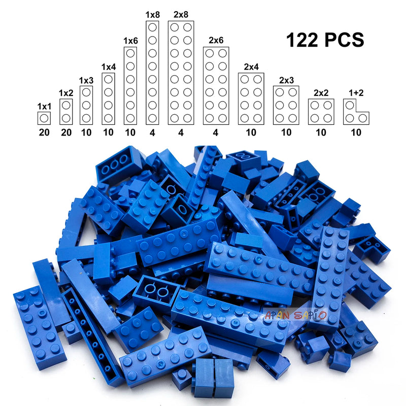 122pcs Thick Figures Bricks 12 Size DIY Building Blocks Educational Creative Size Compatible With 3001 Plastic Toys for Children