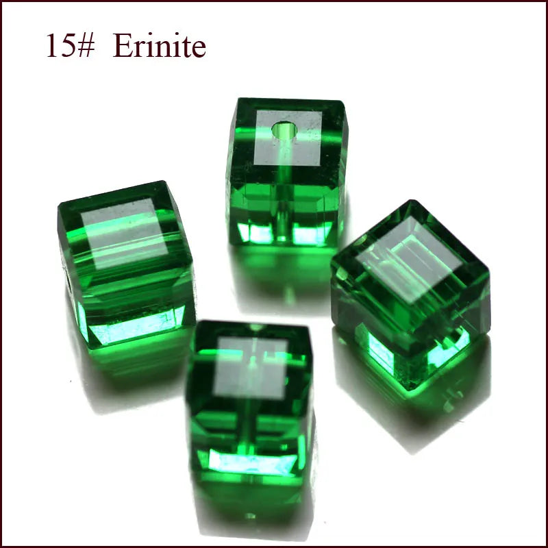 StreBelle AAA 50pcs/Lot Cube Loose Spacer Bead Jewelry Making Mix Colors 8x8mm Crystal Glass Beads Facet Square Shape