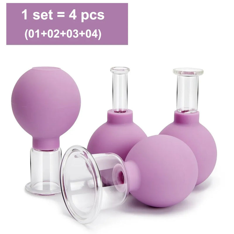 Rubber Cupping Set Face Massager Vacuum Face Skin Lifting Facial Cups Anti Cellulite Cup Anti-Wrinkle Cupping Therapy Facial