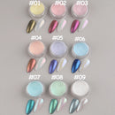 White Chrome Nail Fairy Powder Iridescent Glitter Aurora Mirror Pigment Holographic Nail Art Dust Manicure Nail Accesories NFX01