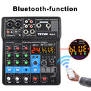 TEYUN 4-Channel Professional Sound Mixer Console Mini Audio Mixer Sound Card Computer Input 48v Power USB Computer Record NA4