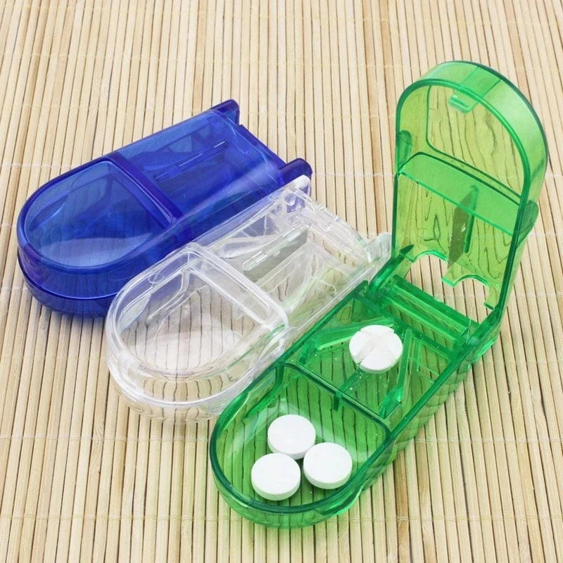 1 PC Medicine Tablet Cutter Pill Storage Box Splitter Drugs Tablet Cutter Divider Storage Case Health Care Pill Medicine Case