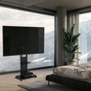 Heavy Duty Mobile TV Floor Stand Trolley with Wheels and Storage Shelf Support Rotate Vertically