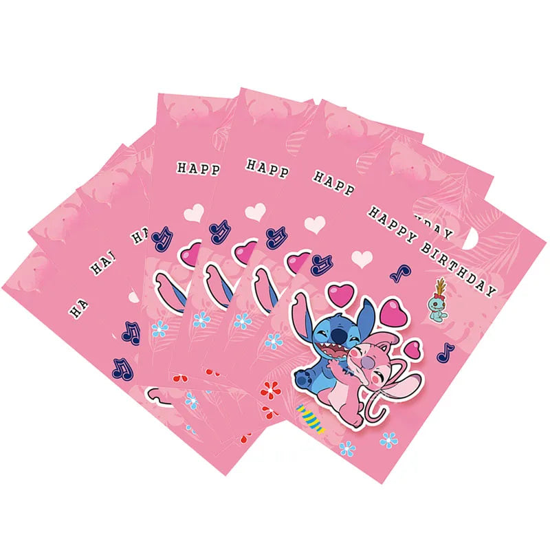 10pcs Stitch Gift Bags Cute Cartoon Character Bag  Packaging Christmas Candy Cake Box Kawaii Disney Party Favors Decoration