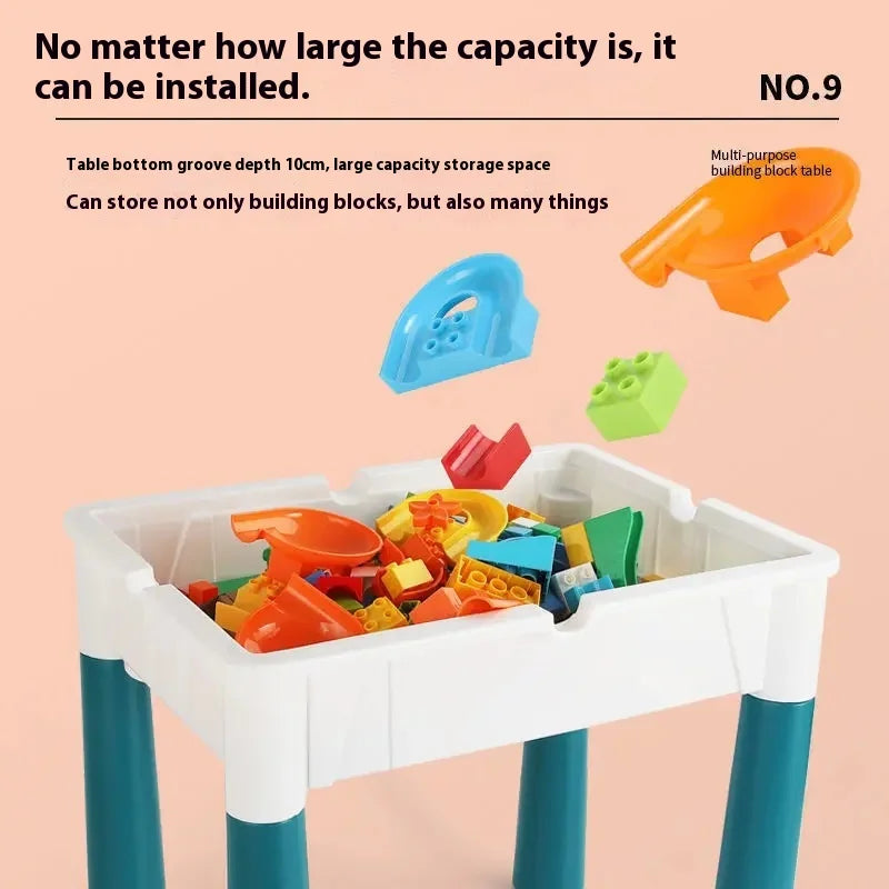 Multi Kids Activity Table Building Blocks Table For Toddlers Ake Apart Toys With Storage Learning Montessori Particle Board Toys