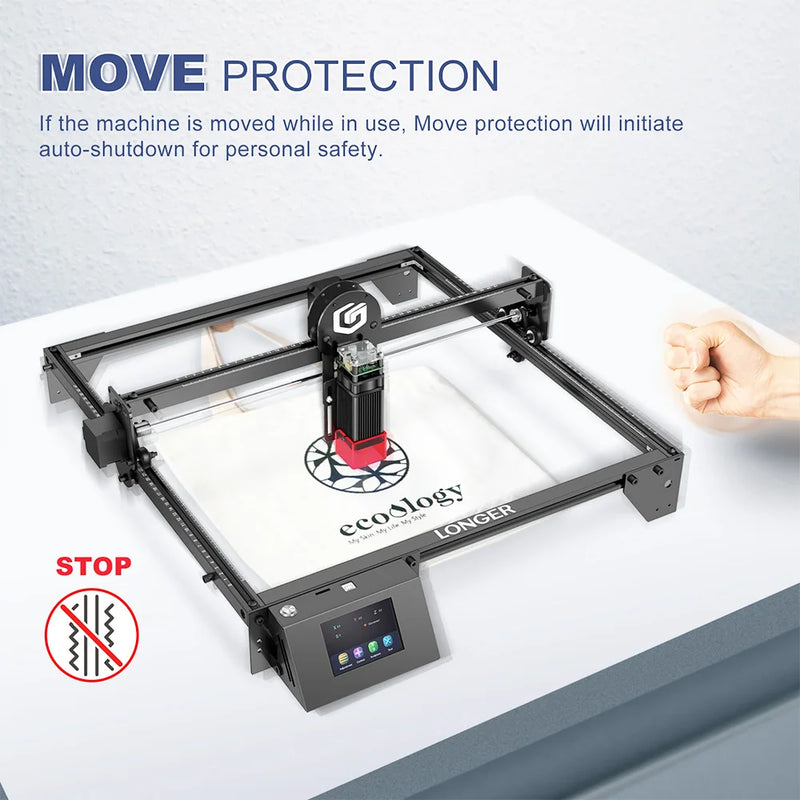 LONGER RAY5 10W Laser Engraver, 0.06x0.06mm Laser Spot, Touch Screen, Offline Carving, 32-Bit Chipset, Working Area 400x400mm