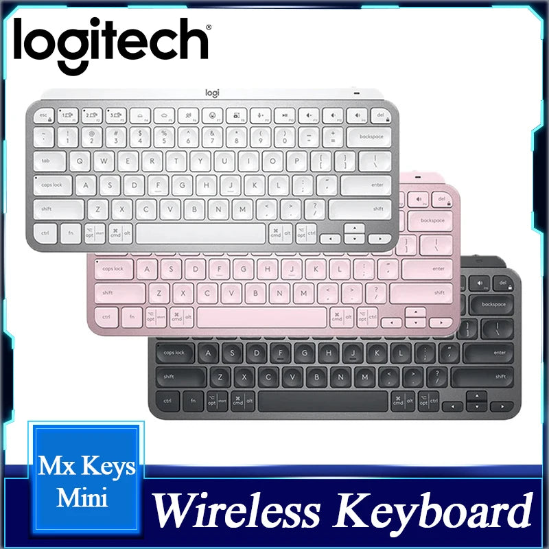 Logitech Mx Keys Mini Wireless Waterproof Bluetooth Keyboard 104 Keys Backlit Slim Silent Portable Business Computer Laptop