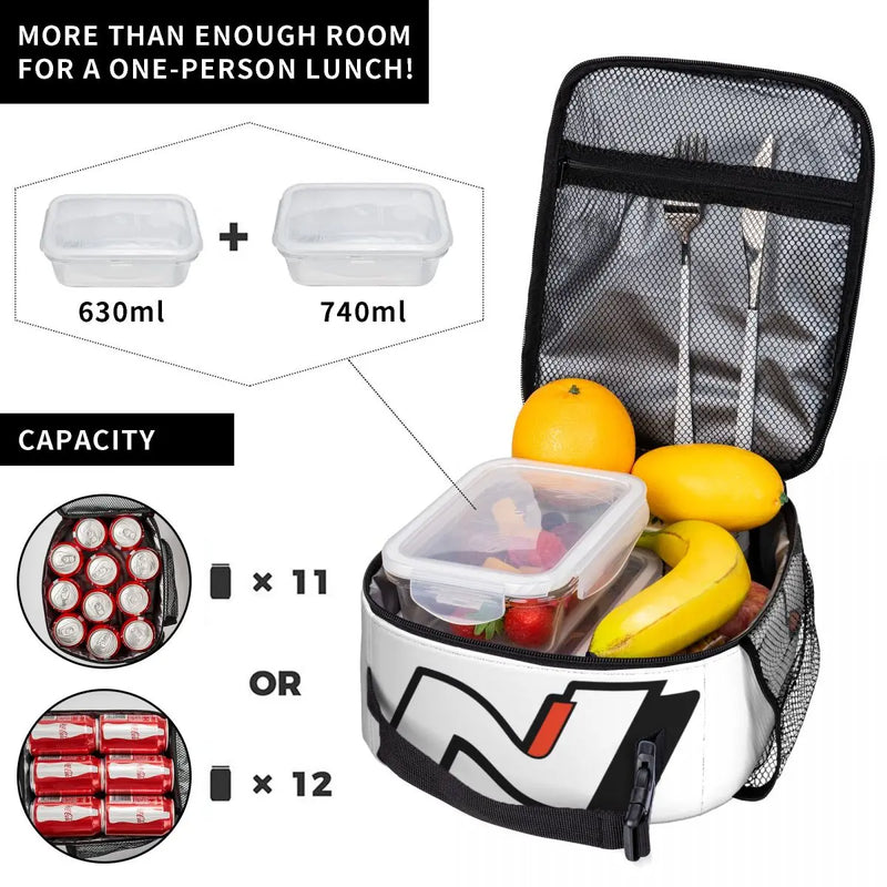 Hyundais N Performance Car Insulated Lunch Bag Hyundai-N Lunch Container Portable Thermal Cooler Bento Box Office