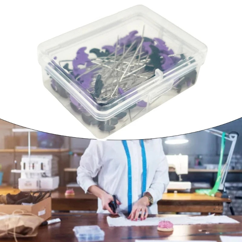 50/100pcs Dressmaking Pins Embroidery Patchwork Pins Accessories Halloween Bat Sewing Needle DIY Sewing Tools Decoration