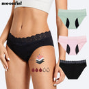 Menstrual Panties for Women Cotton Abundant Flow Period Underwear Washable Menstrual Period Panties for Menstruation Girl Lace