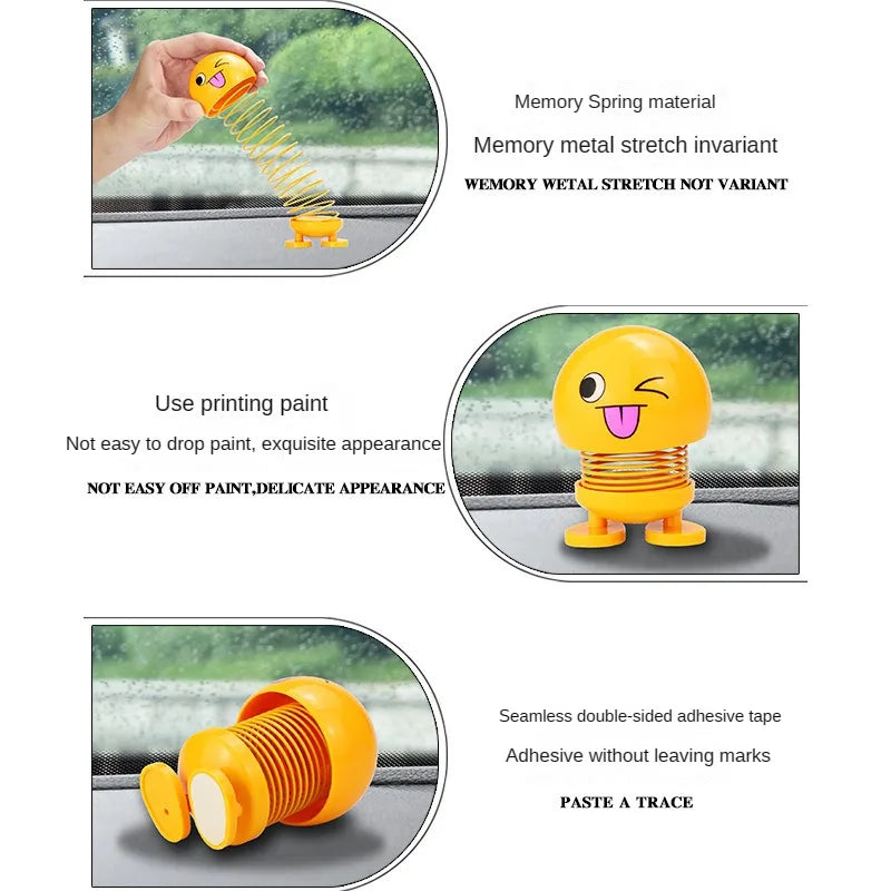 Car Interior Accessories Sticker Funny Shaking Head Doll Small Ornaments Lovely Doll Creative Car Toys Car Body Decoration