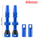 1 Pair Bicycle Valve CNC Aluminum 40/44mm Road Bike Tubeless Tire Valve Value Core Remover Tool with Caps for Road Tubeless Tire