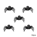 50pcs Halloween Spiders Decorations Small Black Plastic Spiders Haunted House Spider Decoration Simulation Tricky Toy