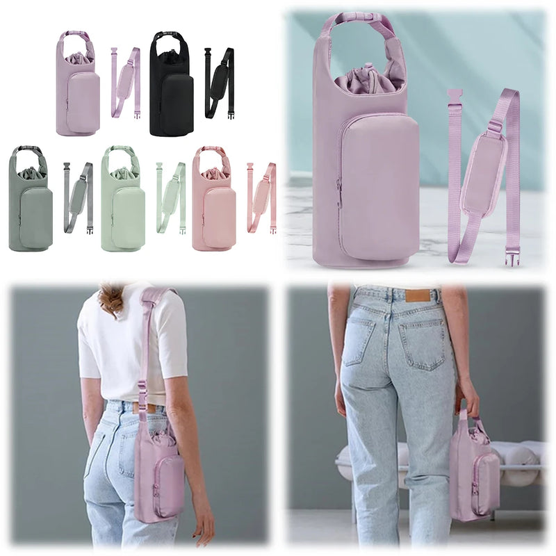 Water Bottle Holder with Strap Adjustable Strap Water Bottle Carrier with Handle Crossbody Water Bottle Bag for Hiking Camping