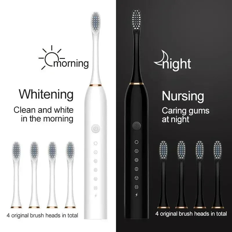 Xiaomi Six Speed Mode Electric Ultrasonic Toothbrush Home Soft Hair Waterproof USB Charge Tooth Cleaner Automatic Couple Set New