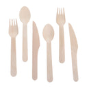 50 Pcs Wooden Kitchen Utensils Disposable Spoons/Forks/Cutters Dessert Tableware Wedding Party Picnic Kitchen Christmas Supplies