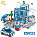 HUIQIBAO 753PCS City Police Station Building Blocks Set Boys DIY Car Figures Bricks Educational Toys For Children Adult Gift