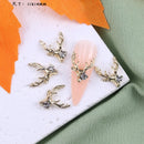 10PCS Luxury Alloy 3D Christmas Nail Art Decoration Supplies Jewelry Accessory Parts Elk Charms Deer Rhinestones For Manicure