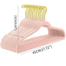 Gold Hook Anti-slip Flocking Hanger, Velvet Adult Clothes Rack Non-marking Plastic Magic Hanger, Wardrobe Clothing Store Storage