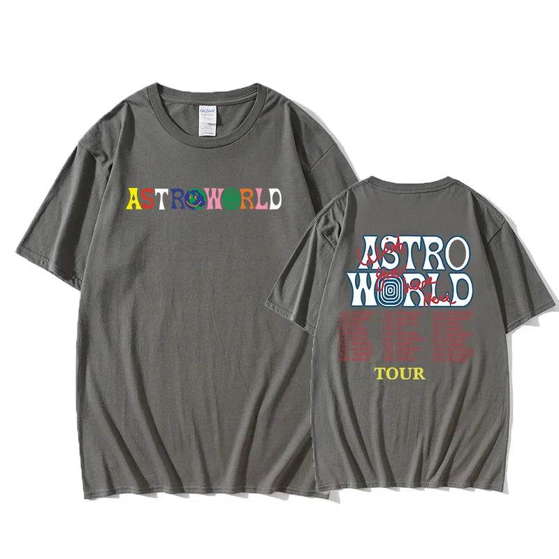 AstroWorld Tour Oversized T shirt men women1:1letter print T Shirts hip hop streetwear kanye west ASTROWORLD Tshirt