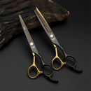 Barbershop Plating Hair Cutting Scissors Thinning Professional Barber Scissor Stainless Steel Salon Hairdressing Shears Tools