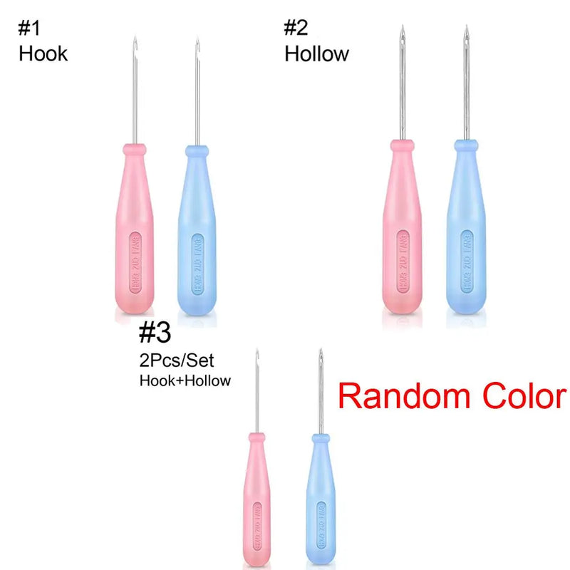 Handmade Steel Stitcher Sewing Awl Shoes Bags Hole Hook DIY Leather Tool Plastic Handle Cone Needle Shoe Repair Needles