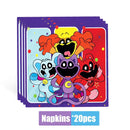 Smiling Critters Birthday Party Decoration Disposable Tableware Set Plate Balloons Banner Cake Topper Party Supplies Baby Shower