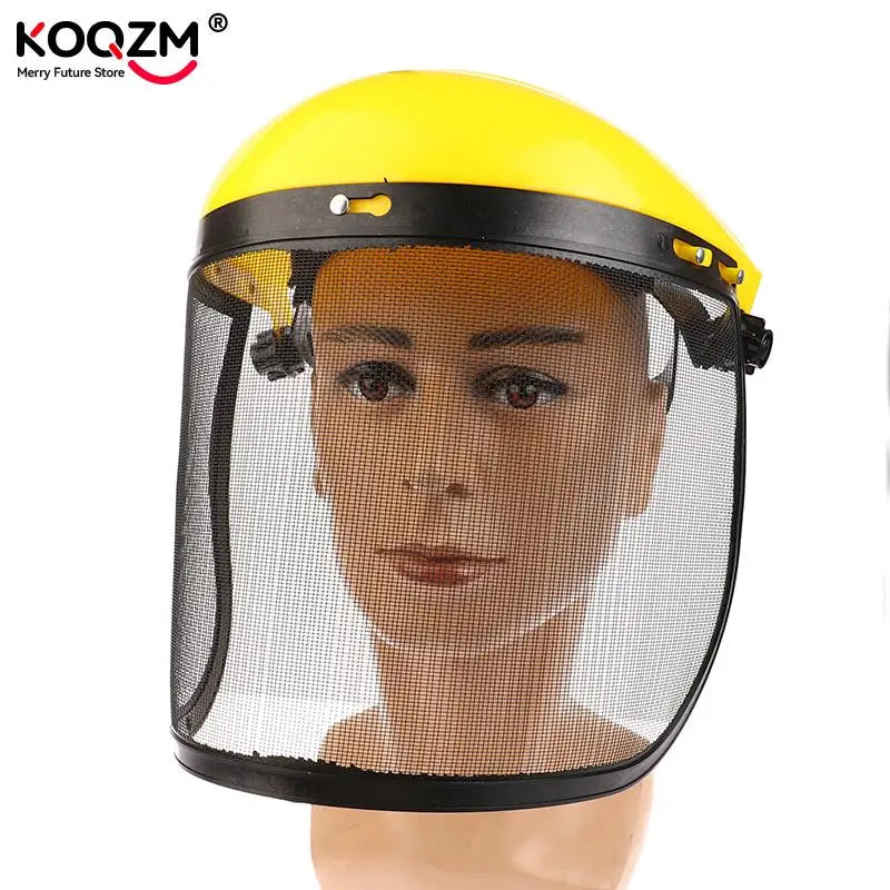 Garden Grass Trimmer Safety Helmet Hat With Full Face Mesh Visor For Logging Brush Cutter Forestry Protection Full Face Shield