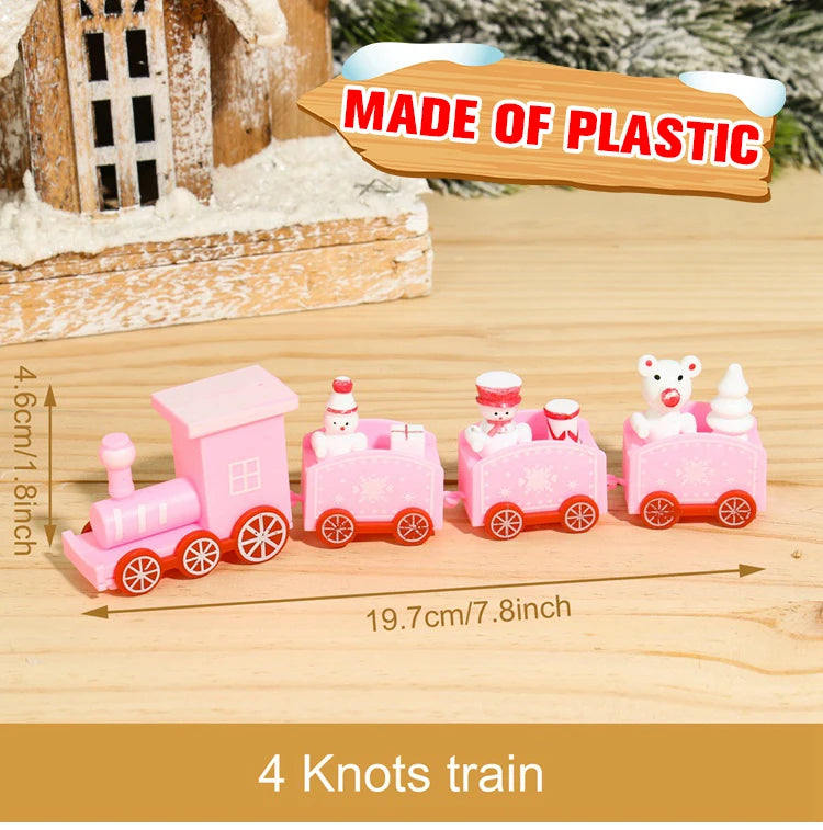 Wooden/Plastic Train Christmas Ornament Merry Christmas Decoration For Home 2024 Xmas Gifts Noel Natal Navidad New Year 2025