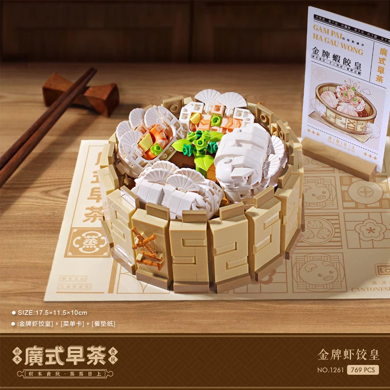 LOZ Creative Traditional Chinese Dim Sum Mini Building Blocks DIY Cantonese Delicious Food Dumpling Toys For Children Gifts 1265