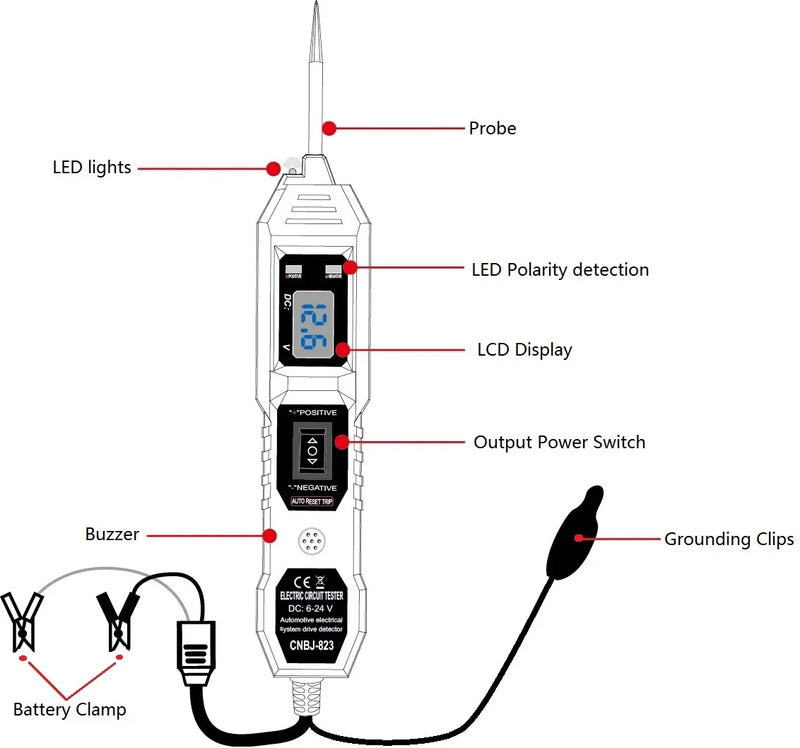 The Newest Electric Circuit Tester CNBJ-823 Automobile Electrical System Tester With Power Switch Vehicle Diagnostic Tool