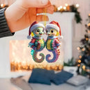 2D Christmas Tree Pendant 2D Flat Acrylic Xmas Tree Hanging Ornaments Cartoon Home Decor New Year Christmas Gifts