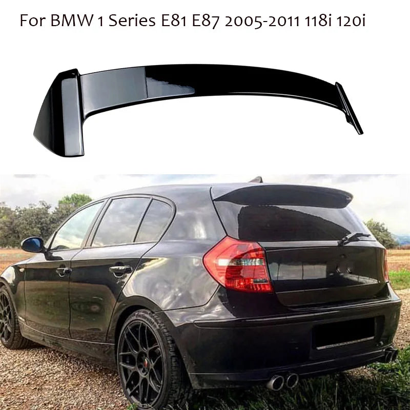 Glossy black Car Rear Trunk Spoiler Wing Roof Spoiler Wing For BMW 1 Series E81 E87 2005-2011 118i 120i DUCK Tail DUCKBILL