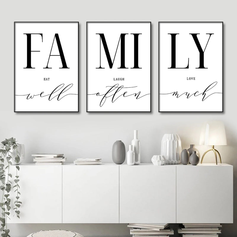 3pcs/set Home Decoration Luxury Living Room Pictures Decorative Paintings Minimalist Poster Wall Art Family Writing Canvas