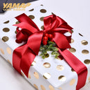 YAMA Red Ribbon 100yards/roll 25mm Satin Grosgrain Ribbon for Christmas Decoration Wedding Party Gift DIY