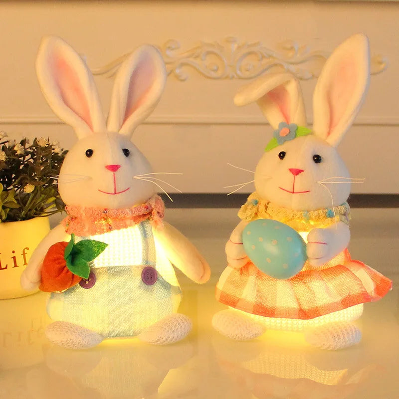 Easter Bunny Gnome Led Light Large Easter Rabbit Ornaments for Home Office Spring Easter Party Bunny Gnome Hanging Ornament 2024