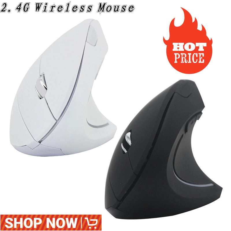 2.4G Wireless Mouse Vertical Gaming Mouse USB Computer Mice Ergonomic Desktop Upright Mouse 1600DPI for PC Laptop Office Home