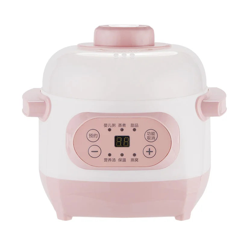 110V Electric Slow Cooker Food Steamer Ceramic Pot Multifunction BirdNest Soup Stew Pregnant Tonic Baby Supplement Heater Warmer