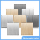 86 Type UK Standard Wall Light Switch 16A Brushed Panel ON OFF Home Power Rocker Push Button Switch 1/2/3/4 Gang 1/2Way