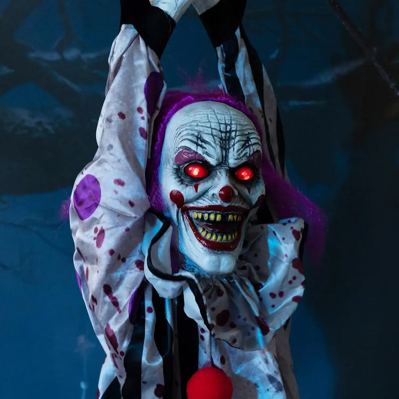 Halloween Animatronics Decoration Hanging Clown Nurse Voice Control Electric Outdoor Scary Clearance Horror Haunted House Props