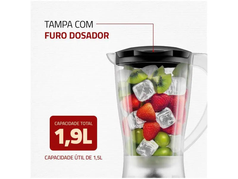 L-550-W Black Mondial Easy Power Blender 2 Speeds 550W - 110V