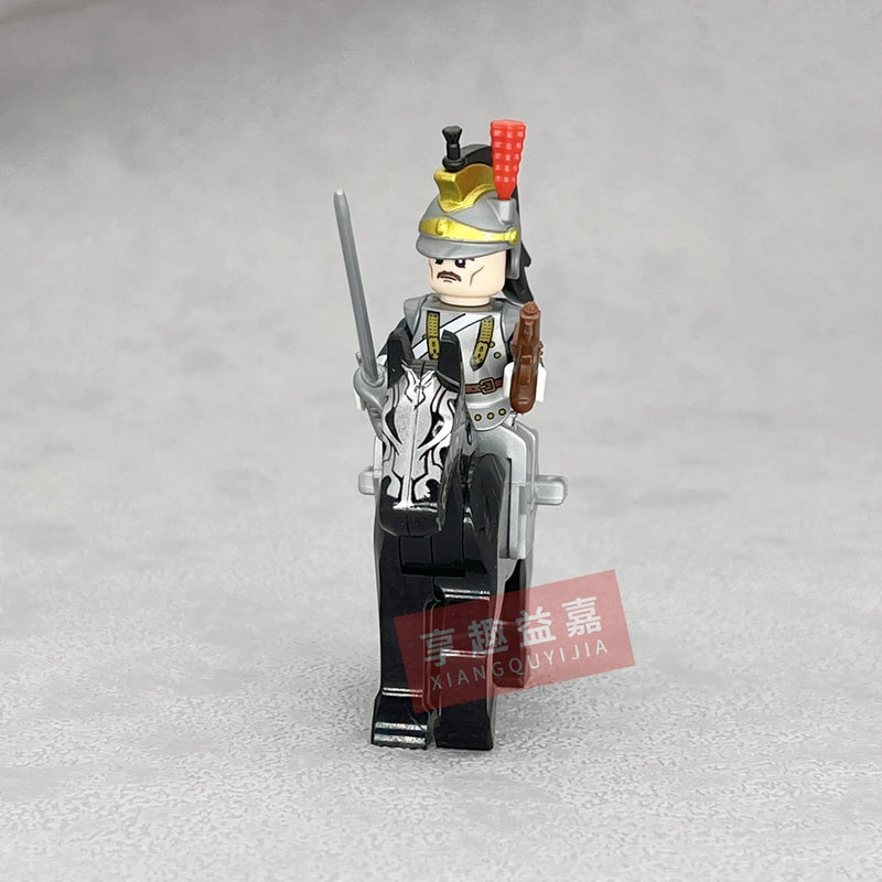 Medieval Napoleonic War French Dragoon British Soldiers Pirates Figures Army Scottish Fuisiler Building Blocks Weapons Brick Toy