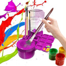 Paint Brush Cleaner Washer Multifunction Painting Brush Basin Holder and Organizer width Tray Palette Lid Cleaning Bucket Art To
