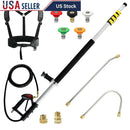Telescoping Aluminum Pressure Washer Wand 24FT Extension with 5 Spray Nozzles & Gutter Cleaner Attachment