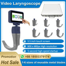 3.5″ High Resolutin Touch Screen Digital Video Laryngoscope, 6 Size Reusable Sterilizable Blades for Choice, Free Metal Suitcase
