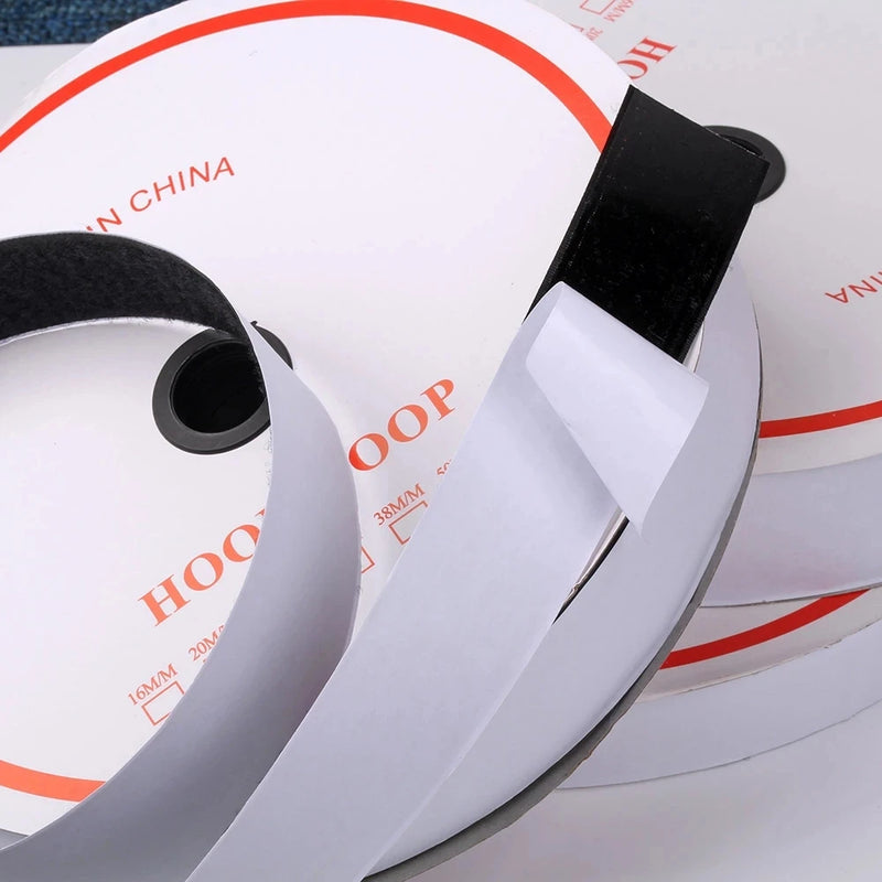 Hook and Loop Tape Strong Self Adhesive Fastener Tape 16/20/30//38/50/100mm Nylon Sticker Tape Glue DIY Adhesive Strip Fastener