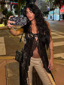 Weird Puss Backless Sexy Women Camisole Leopard Mesh Patchwork Ruffles Sexy Club Party Midnight Hot Girls Wild Coquette Maxi Top